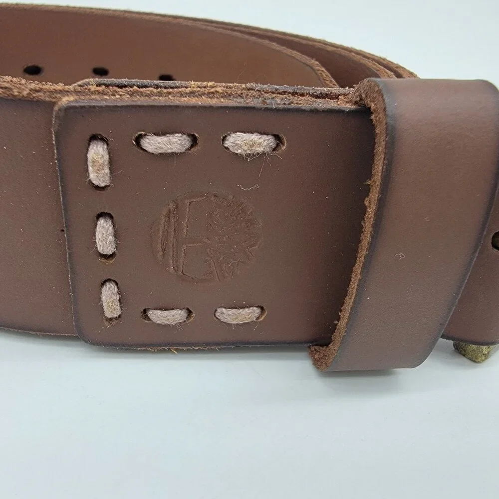 Timberland Belt Men's‎ Beautiful Rich Brown Genuine Leather Belt Sz L 38-40 EUC
